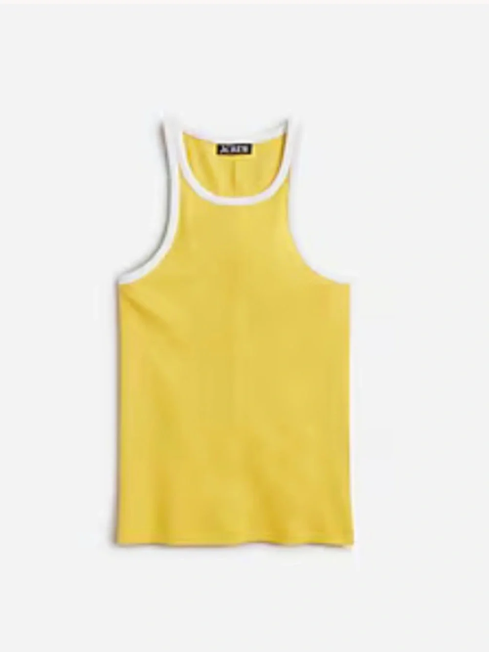J. Crew Vintage rib high-neck cutaway tank top with contrast trim, size M